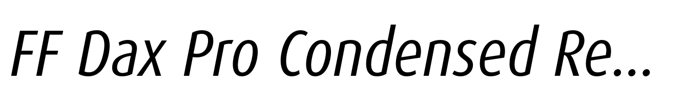 FF Dax Pro Condensed Regular Italic